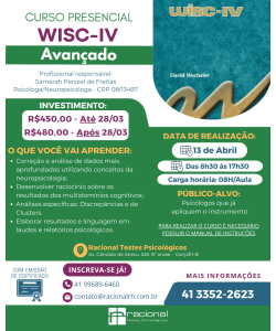 WISC-IV - Curso presencial avançado
